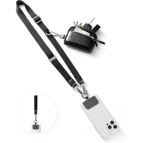 Clip and Go Strap for Phone with Wallet Crossbody, Phone Strap with Zippered Pouch, Removable lanyard or Wristlet in Kuwait