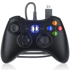 Dinosoo Replacement for Xbox 360 Controller Wired, Upgraded Joystick Compatible Steam Games Windows 11/10/8/7 USB Wired Gamepad Joystick