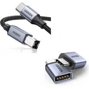UGREEN USB B to USB C Printer Cable 3 FT Bundle USB C to USB Adapter (2 Pack)