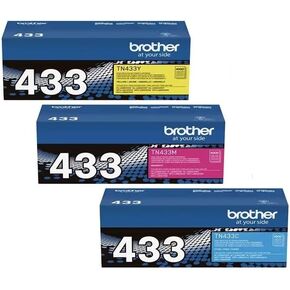 Brother TN433C, TN433M, TN433Y (TN-433C, TN-433M, TN-433Y) Cyan, Magenta and Yellow Color Toner Cartridge Set