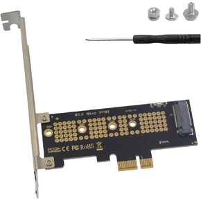 Danfetsoy M.2 NVME إلى محول PCIE 3.0/4.0 X1 ، M.2 NVME إلى محول PCIE 3.0/4.0 X1 لدعم 2230/2242/2260/2280 SSD من بروتوكول M.2 NVME (X1)