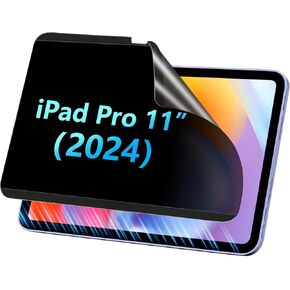 Screen Protector for iPad Pro 11 Inch (2024 M4), Removable Magnetic Privacy Screen Film with 30-Degree Anti-Spy Privacy Filter, Detachable and Reusable,Matte Finish Compatible with Face ID