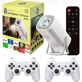 Mini Projector 1080P Support 4K ,game projector with controllers,retro game console -projector Game With 2 Wireless Controllers,projector game Support Over 36,000 Games ﻿