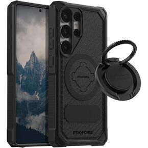 Rokform Galaxy S25 Ultra Rugged Case + MagSafe Compatible Sport Ring Stand & Grip