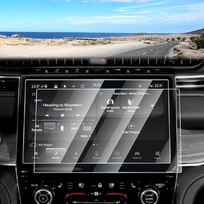 2PCS Screen Protector for 2022-2025 Jeep Grand Cherokee/4XE & Grand Cherokee L 2021-2025, 10.1 Inch Touch Screen Protector Tempered Glass Navigation Display Screen Cover Saver Protective Film