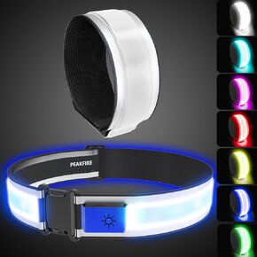 High Visibility USB-C Rechargeable LED Running Lights for Runners, RGB 7 Colors Switchable LED Armband