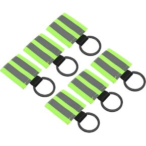 PATIKIL Reflective Keychain Tag, 9 Pack Reflective Zipper Pulls Nylon Keychain High Visibility Reflectors Tags for Backpack Pendant Dog Collar, Fluorescent Green