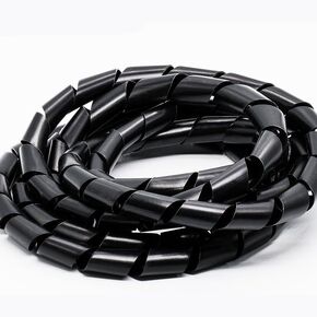 Spiral Cable Wrap,46ft – 0.24 inch Spiral Wire Wrap Cord Covers Bundle Sleeve Hose for TV Computer Electrical Wire Organizer,Tangle Stop Cord Cover and Detangler (Black)