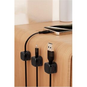 Generic Magnetic Cable Clips Cord Holder Under Desk Cable Management Keeper Organizer for Home Office Desk Phone Car Wall Desktop Nightstand