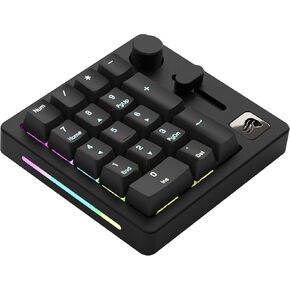 Glorious Gmmk Macro Pad - Black Mechanical Numpad - 10 Key USB Keypad - Hotswap, Programmable Volume Knob, RGB Backlit, Wired & Wireless Bluetooth- Gaming Keyboard Number Pad (Renewed)