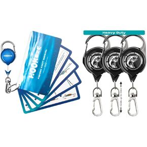 HOOK-EZE Fly Fishing Zinger Retractor (3 Pack), Fishing Knot Tying Cards to 8 Essential Fishing Knots, Come with A Fly Fishing Zinger Retractor