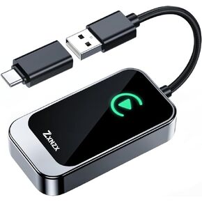 محول CarPlay اللاسلكي-2-in-1 قابس وتشغيل محول سيارة Dual System Car لـ Apple و Android | يحول السلكية إلى Dongle Dongle ، و Connect السريع ، التوافق العالمي ، التوافق العالمي