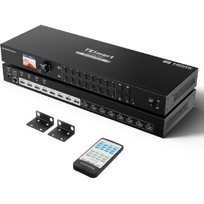 TESmart 8x8 Seamless HDMI Matrix Switch 1920x1080@60Hz Remote Control, Supports Audio Splitting, Preview Mode, RS-232, LAN Control, Rename Port