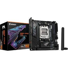 GIGABYTE B850I AORUS PRO Motherboard - AMD Ryzen 9000 Series CPUs, 8+2+1 Phases Digital VRM, up to 8400MHz DDR5 (OC), 1xPCIe 5.0 + 1xPCIe 4.0 M.2, 2.5LAN, WiFi 7, USB 3.2 Gen 2
