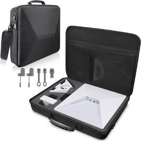 Hard Shell Carry Storage Box Bag for Starlink Mini Dishes, Kickstand, Power Supply, Pipe Adapter, Cables Or More...Travel Carrying Case for Mini with Cable Ends Caps and Dust Plug, Set of 5