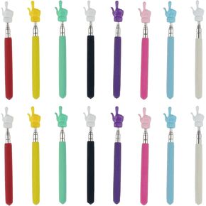 16 Pieces Telescopic Teacher Pointer Finger Pointer Stick for Teachers Coach Presenter, Extends to 21.7 Inches (8 Colors)