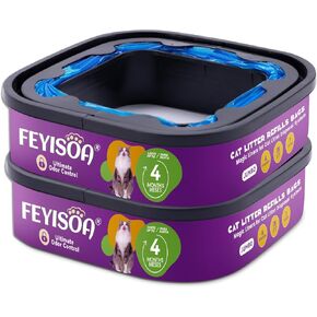 Premium Cat Litter Refill Bags | Jumbo 28FT 8-Pack | Lasts Up to 32 Months | 8 Cartridges for Superior Odor Control