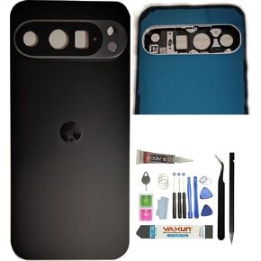 Pixel 9 Pro Back Glass Replacement for Google Pixel 9 Pro 5G Back Cover Glass Housing Door with Pre-Installed Tape + Tools(Not Suitable for Pixel 9 and Pixel 9 Pro XL) (Obsidian)
