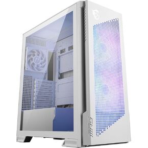 MSI MPG Velox 300R Airflow PZ White - Mid-Tower Gaming PC Case - Tempered Glass Side Panel - 3 x 120mm ARGB Fans - Liquid Cooling Support up to 360mm Radiator - Mesh Panel for Optimized Airflow