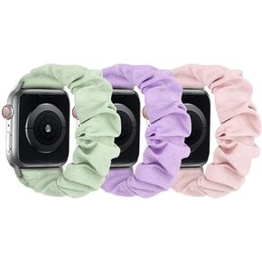 Scrunchie Bands Compatible with Kids Apple Watch Band, Cute Stretchy Breathable Strap for iWatch Series 10 9 8 7 6 5 4 3 SE SE2 Small Wrists Boys Girls