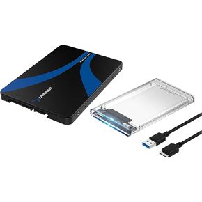 Sabrent mSATA to 2.5-Inch SATA III Aluminum Enclosure Adapter + 2.5-Inch SATA to USB 3.0 Tool-Free Clear External Hard Drive Enclosure