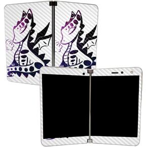 MightySkins Carbon Fiber Skin for Microsoft Surface Duo - Outrageous Owl | Protective, Durable Textured Carbon Fiber Finish | Easy to Apply | Made in The USA