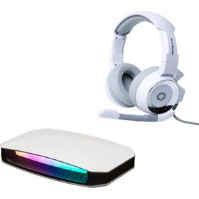 AVerMedia HDMI Capture Card 2.1 for Streaming and Gaming, VRR Support and HDR 4K Capture Card for PS5 & SonicWave GH335, 3.5mm Input Gaming Headset - White