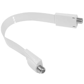 Window/Door Feed Through Coaxial Cable, Extreme Slim F Female to Female White for Window, Door 0.85ft 1 Pack