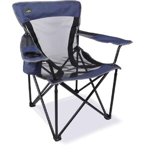 Foldable Camping Chair Lightweight Mesh Folding Chair Support Up to 300lbs for Outdoor Hiking, Picnics, Patio, Beach, Fishing (Black)