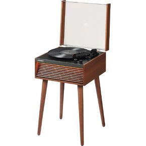 Crosley CR6237A-NA Dean 3-Speed Bluetooth in/Out Vinyl Record Player Turntable with Built-in Speakers, LED Lights and Detachable Legs, Natural