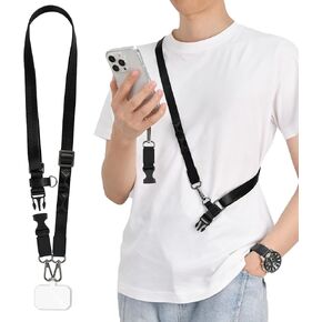 Phone Lanyard Crossbody Phone Strap - Universal Adjustable Cell Phone Buckle Design Lanyard Neck Strap with Tether Tab