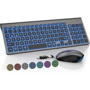 Wireless Keyboard and Mouse Backlit (Slate Gray)