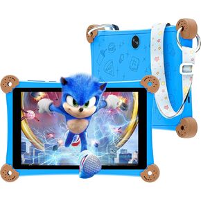 Kids Tablet, 8 Inch Android 13 Tablet for Kids 3-12 with KIDOZ Preinstalled, 6GB+32GB Storage, WiFi 6, Quad-Core, Parental Control, Anti-Fall Design, Adjustable Strap Included, Great Gift for Kids