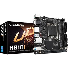 Gigabyte H610I Motherboard - Supports Intel Core 14th CPUs, 4+1+1 Hybrid Digital VRM, up to 5600MHz DDR5, 1xPCIe 3.0 M.2, GbE LAN, USB 3.2 Gen 1