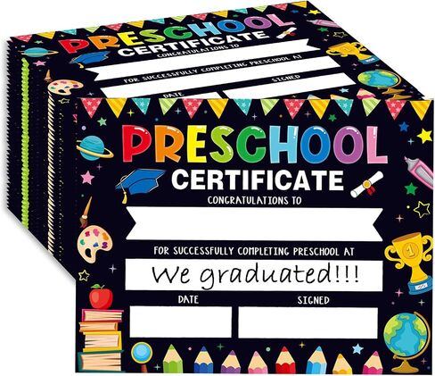 30 Pieces Preschool Graduate Certificates Kindergarten Graduation Diploma PreK Graduation Supplies for Kids Students Achievement Award 8.5 x 11 Inch in Saudi Arabia
