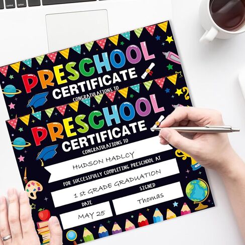 30 Pieces Preschool Graduate Certificates Kindergarten Graduation Diploma PreK Graduation Supplies for Kids Students Achievement Award 8.5 x 11 Inch in Saudi Arabia