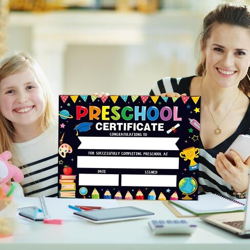 30 Pieces Preschool Graduate Certificates Kindergarten Graduation Diploma PreK Graduation Supplies for Kids Students Achievement Award 8.5 x 11 Inch in Saudi Arabia