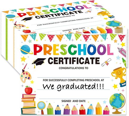 30 Pieces Preschool Graduate Certificates Kindergarten Graduation Diploma PreK Graduation Supplies for Kids Students Achievement Award 8.5 x 11 Inch in Saudi Arabia