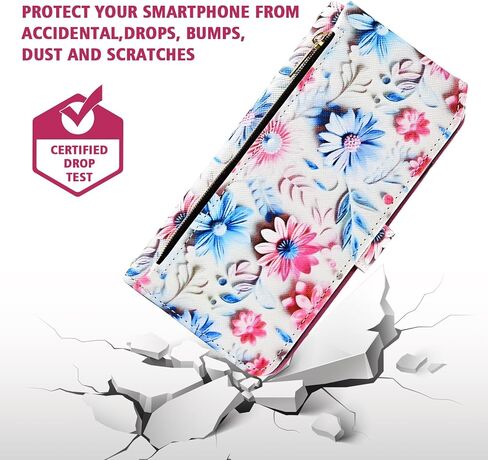Wallet Case for Motorola Moto G 5G 2023 with Detachable Wrist Strap Shoulder Strap, 9+ Card Slots Zipper Purse, Floral PU Leather Stand Card Holder Cell Phone Cover for G5G G5 Women Men Pink in Kuwait