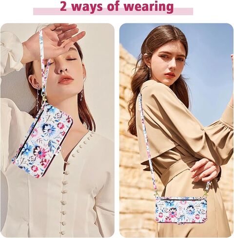 Wallet Case for Motorola Moto G 5G 2023 with Detachable Wrist Strap Shoulder Strap, 9+ Card Slots Zipper Purse, Floral PU Leather Stand Card Holder Cell Phone Cover for G5G G5 Women Men Pink in Kuwait