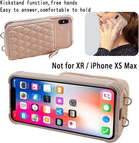 Monasay Zipper Wallet Case Fit for iPhone X/XS ، [Glass Screen Protector] in Kuwait