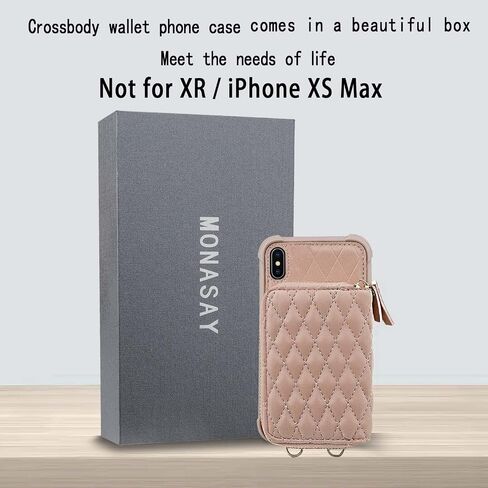Monasay Zipper Wallet Case Fit for iPhone X/XS ، [Glass Screen Protector] in Kuwait