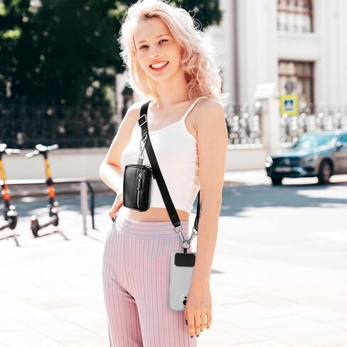 Clip and Go Strap for Phone with Wallet Crossbody, Phone Strap with Zippered Pouch, Removable lanyard or Wristlet in Kuwait