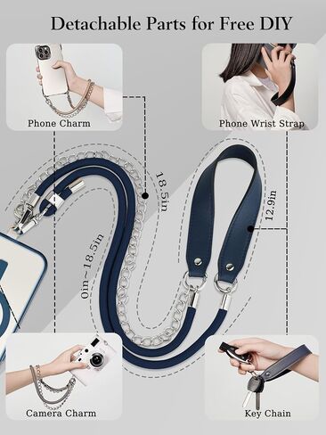 Phone Lanyard Crossbody with Tether Tab, Adjustable Anti Theft Phone Strap for iPhone 16 Pro Max and Most Smartphones, Universal Phone Lanyard for Women and Men (Grey) in Kuwait