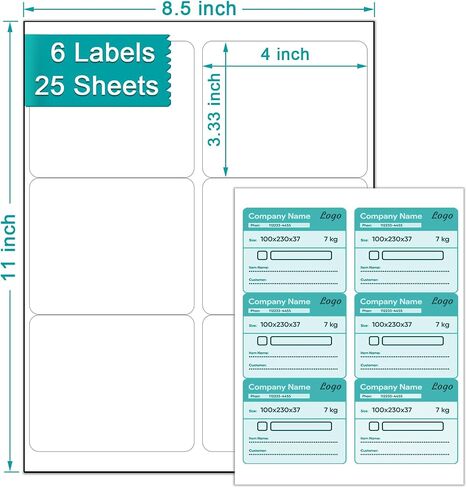 Address Labels 1"x2-5/8" Shipping Mailing Labels for Printer Printable Sticker Labels White Matte Paper for Office, Home (25 Sheets, 30-UP) in Kuwait