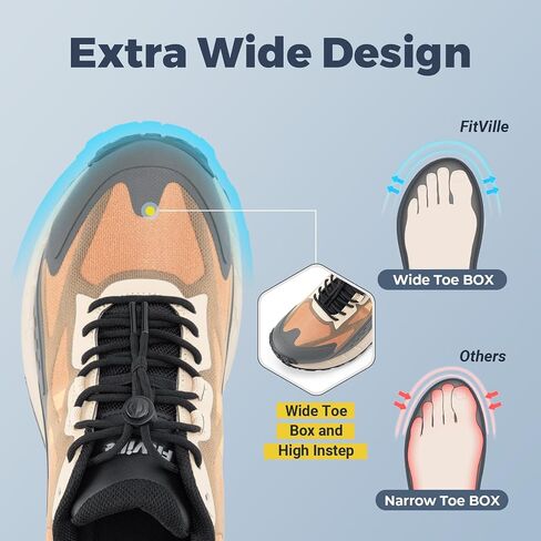 أحذية Fitville Wide Men's Sneakers أحذية غير انزلاق في المشي لمسافات طويلة المشي على الجري للرجال مع دعم القوس in Saudi Arabia