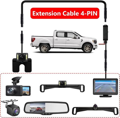 4Pin Dash Cam Extension Cable 4Pin نسخ احتياطي سلك ، سلك امتداد الكاميرا الخلفي ، سلك تمديد الكاميرا ، كبل تمديد الكاميرا الخلفي ، سلك امتداد الكاميرا الخلفي (10 أقدام) in Kuwait