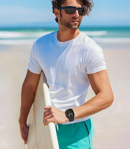 Moko ترقية Silicone Ocean Band - Ultra 2/Ultra Sports Band مع موصل معدني ، حزام قابل للتنفس متوافق مع Apple Watch 49mm ، 46 مم ، 45 مم ، 44 ملم ، 42 مم للرجال النساء in Kuwait