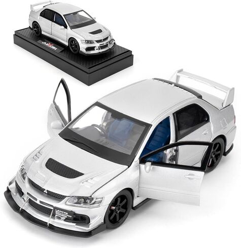 لعبة سيارة متوافقة مع 1:32 Mitsubishi Lancer Evolution Model Car ، سحب سيارة Diecast مع أصوات ＆ أضواء للأطفال الفتيان والبالغين ، هدية أسود in Kuwait