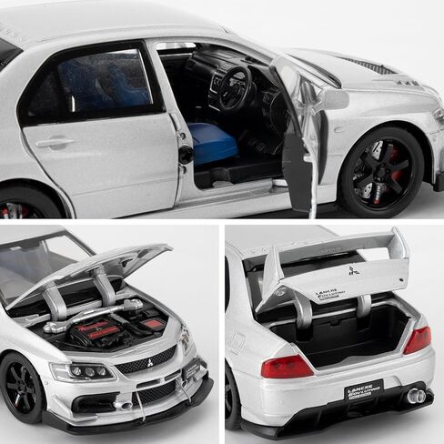 لعبة سيارة متوافقة مع 1:32 Mitsubishi Lancer Evolution Model Car ، سحب سيارة Diecast مع أصوات ＆ أضواء للأطفال الفتيان والبالغين ، هدية أسود in Kuwait